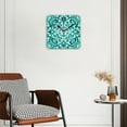 thumbnail image 2 of Square Wall Clock,Mandala On Turquoise BackgSquare,Silent Non-Ticking Wall Clock Decor for Home Office Kitchen Living Room Bedroom(14inch), 2 of 4