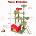 thumbnail image 3 of Demi Bonn 61" Christmas Decor Cat Tree Tower for Indoor Cats, Multi-Level Cat Climbing Tower with Cat Condos, Top Perches, Hammock, Green, 3 of 7