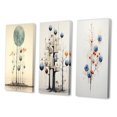 thumbnail image 3 of Designart "Vintage Illustration Geometric Tree of Wisdom II" Modern Geometric Wall Art Set Of 3 - Blue Abstract Gallery Set For Office Decor, 3 of 7