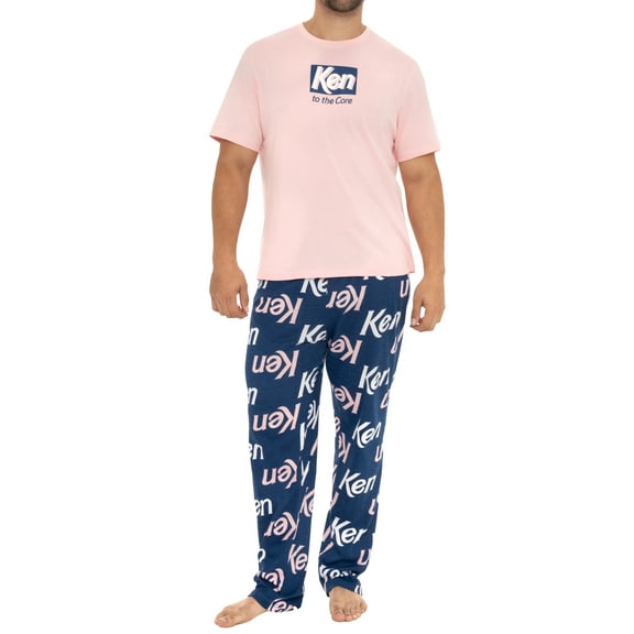 Barbie Mens Ken Pajamas Pink Sizes S-XXL