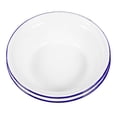 thumbnail image 3 of CRAFTHROU White Enamel Soup Bowl for Home Use Charming Retro Design Easy to Clean Perfect for Salad and Rice 2 Pcs, 3 of 8