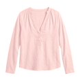 thumbnail image 5 of Women Solid Color V Neck Cotton Linen Blouse,Roll Up Long Sleeve Loose Bohemian Casual Shirt,Lightweight Breathable Basic Top for Daily Leisure,Travel Spring Summer 2026 Outfits Pink L, 5 of 6