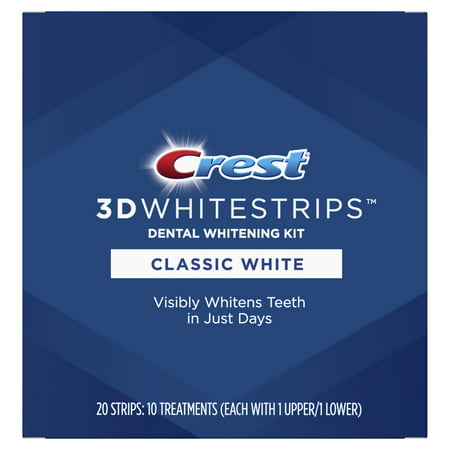 Crest 3D Whitestrips Classic White Teeth Whitening Kit, 10 (Best Cheap Teeth Whitening Strips)