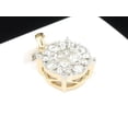 thumbnail image 2 of Diamond Princess Cut Pendant Ladies 14K Yellow Gold Round Circle Charm 0.50 Tcw., 2 of 3