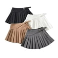 thumbnail image 6 of New Retro College Style Pleated Skirt with Bottoms-White-M, 6 of 6