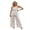 Creamy White, variant on LMLYSoH Women's 2 Piece Casual Outfits Sleeveless Dot Print Tube Tops Wide Leg Pants Sets
