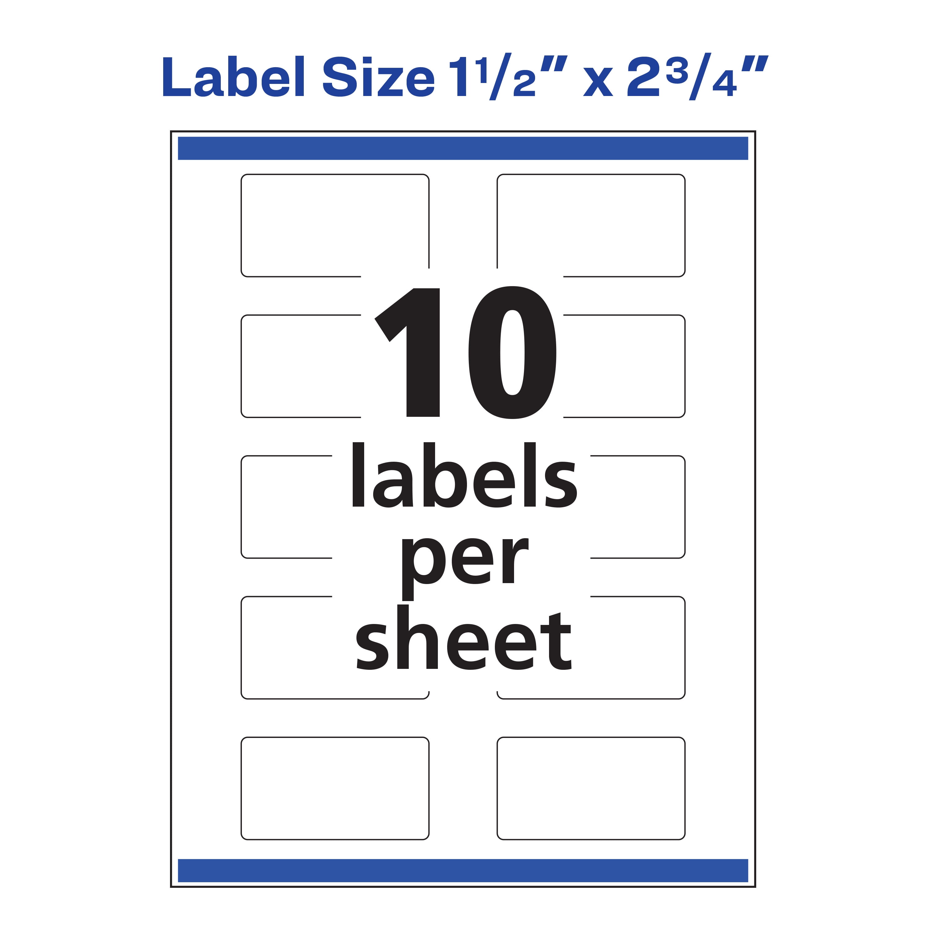 Avery Glossy Clear Rectangle Labels, 1.5" x 2.75", 100 Labels