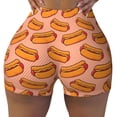 thumbnail image 2 of Naloa Cartoon Hot Dog Biker Shorts for Women Seamless Scrunch Short Women’s Yoga Shorts for Gym Running Sport Shorts-Small, 2 of 8