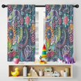 thumbnail image 5 of Blackout Kids Curtains,Multicolor Ethnic Paisley and Floral Pattern Childrens Insulated Curtains Set Of 2,Bedroom Essentials,Toddler Room Decor 42x54in(106x137cm), 5 of 5