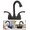 Matte Black, variant on Bathroom Sink Faucet 4 Inch 2 Handle Centerset Fit for 2 or 3 Holes, 360 Swivel Spout RV Camper Bathroom Vanity Sink Faucets, Matte Black