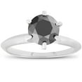 thumbnail image 1 of 1 Ct Black Diamond Solitaire Engagement Ring 14K White Gold, 1 of 4