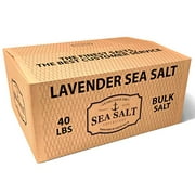 Lavender Sea Salt, Bulk Ingredient Salts (40 Pound Box) - Solar-Evaporated Sea Salt with Dried French Lavender - All-Natural, with No Artificial Additives