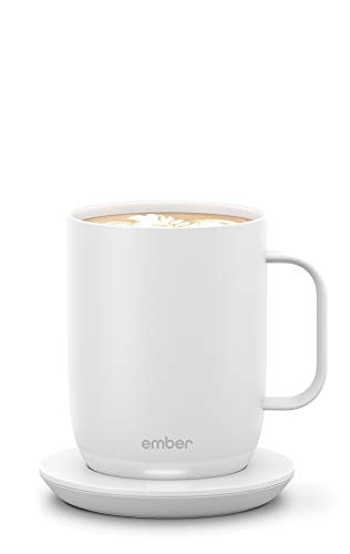 App Controlled Heated Coffee Mug Renewed Battery Life 14 oz 80 min Ember Temperature Control Smart Mug 2 White Improved Design 
