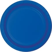 Creative Converting Blue Solid Print Round Paper Party Supply Sets, (75 Pieces) 9"