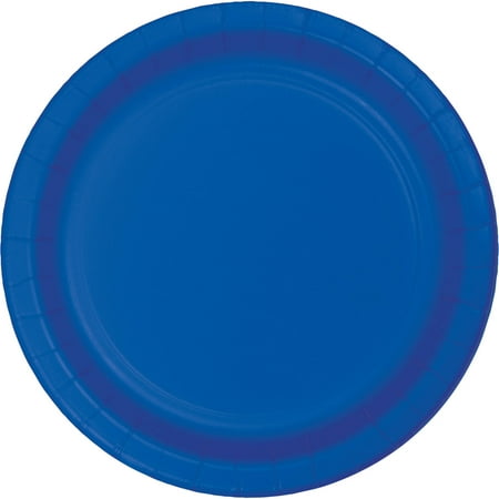 Creative Converting Blue Solid Print Round Paper Party Supply Sets, (75 Pieces) 9"