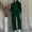 #211-Green, variant on Women 2 Piece Set, Solid Long Sleeved Sweatshirt Set, Elastic High Waist Loose Jogger Pants with Pocket Crew-Neck Long-Sleeved Trousers