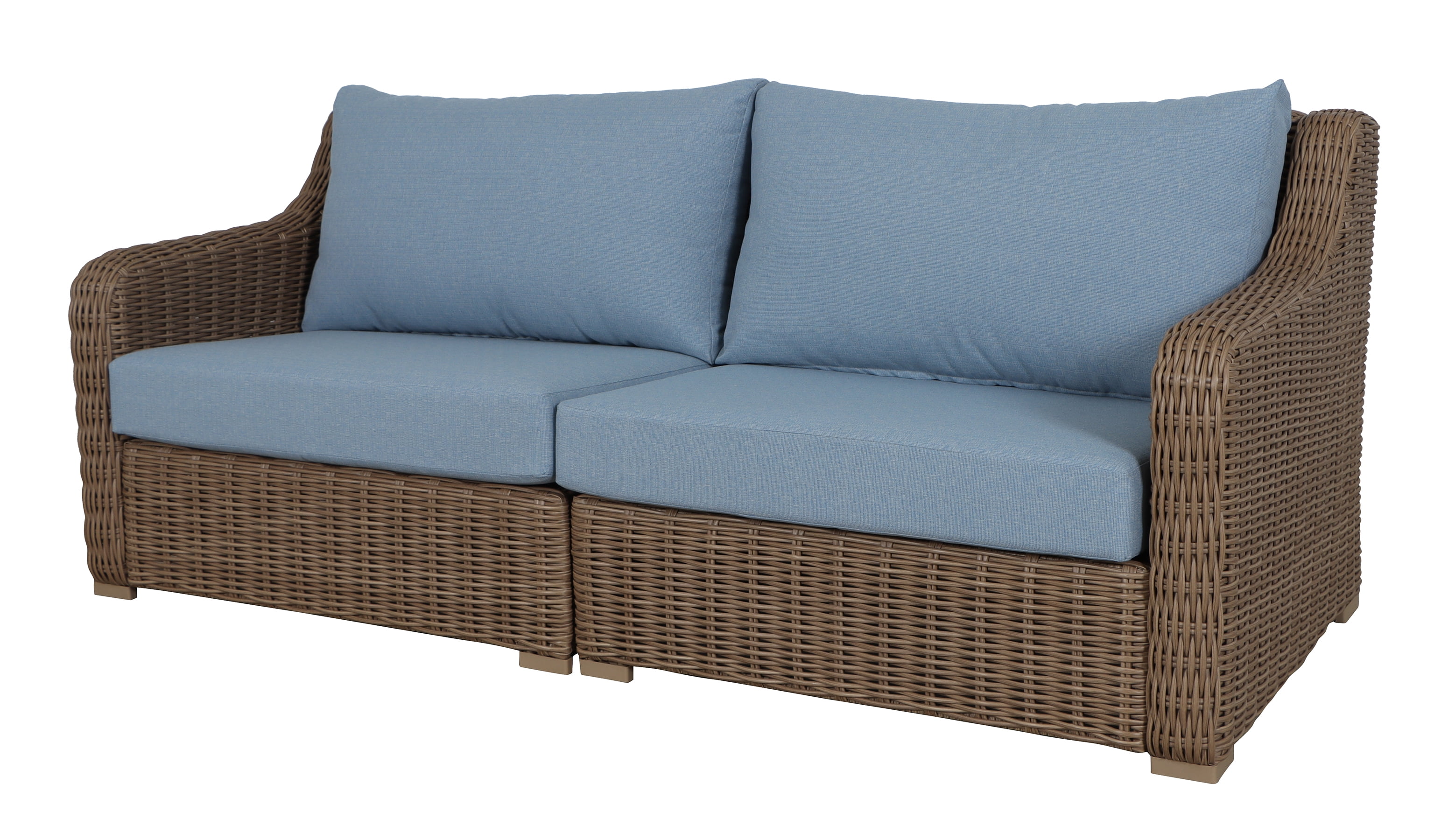 Better Homes & Gardens Bellamy 4 Piece Patio Conversation Set with Barrel Back Chairs, Blue