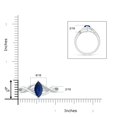 thumbnail image 5 of ANGARA Natural 1.15 ct Blue Sapphire Engagement Ring with Diamonds in 14K White Gold for Women (Size-10x5mm) | September Birthstone, Anniversary, Jewelry Gift for Women | Natural Sapphire Ring, 5 of 10