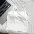 thumbnail image 5 of Women's Adjustable Strap Camisole Tank Top with Built-in Padded Bra, One Size Silky Stretch Sleeveless Cami, Seamless Daily Layering Home Lounge Top for Women 40-70kg, 5 of 7