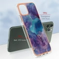 thumbnail image 3 of ELEHOLD for iPhone 11 Pro Max 6.5 inch Marble Case, Clear Electroplated Frame Soft TPU Anti-Scratch Wear-Resistant Wireless Charging Slim Fit Transparent Case for iPhone 11 Pro Max, Purple, 3 of 5