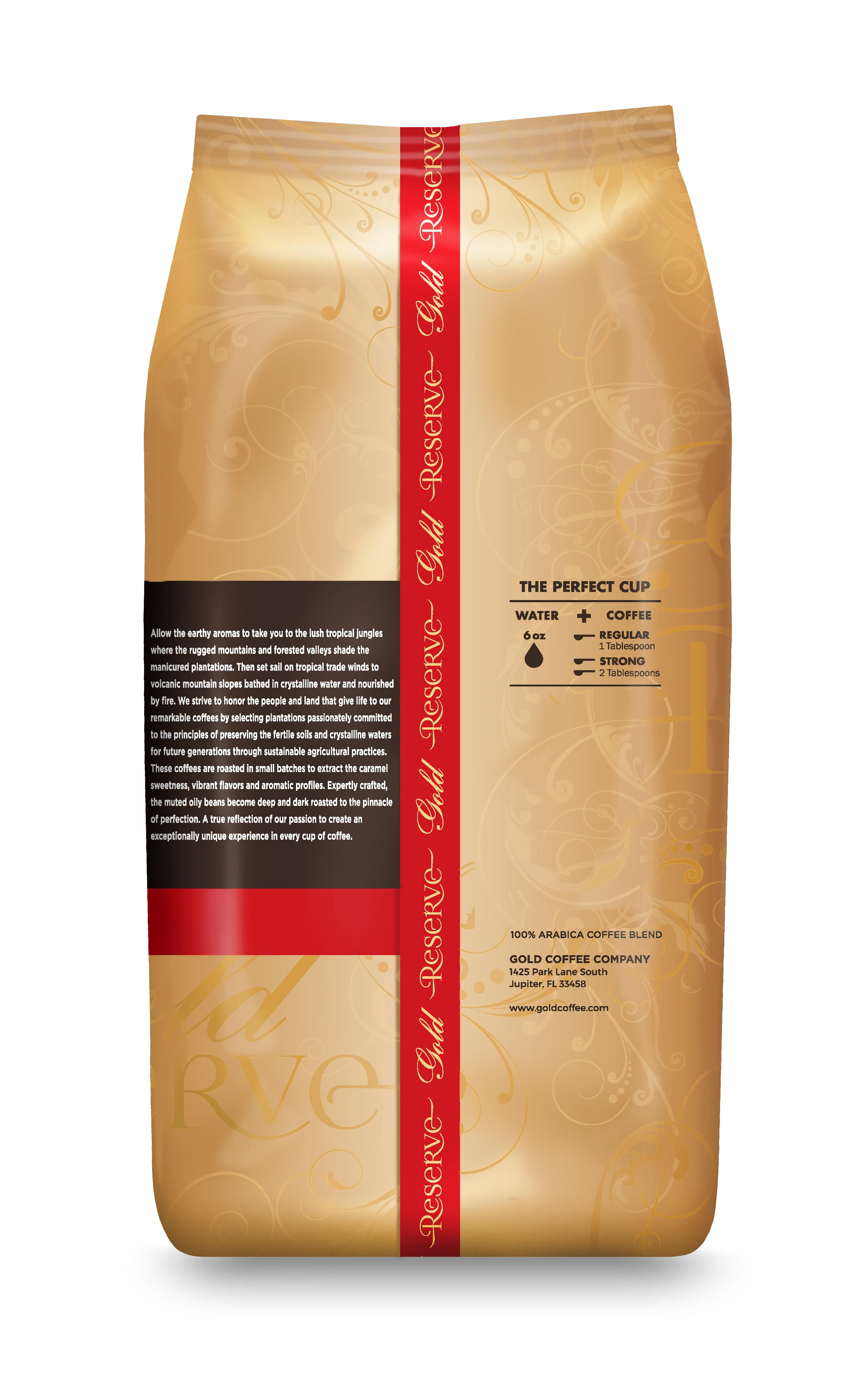 Gold Coffee Company Blue Mountain Blend Whole Bean Roasted Coffee, 2lb (Pack of 2)