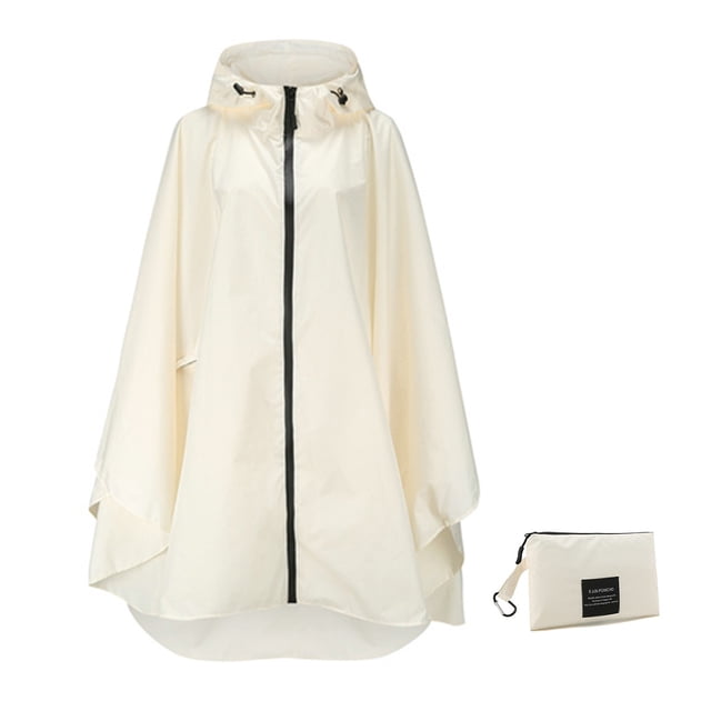 Maoww Femmes Hommes Imperméable Adultes Imperméable Respirant Polyester Imperméable Randonnée Pliant Imperméable Manteau Beige