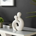 thumbnail image 7 of Danya B. Hans Cream Abstract Intersecting Circle Tender Couple Decorative Accent Matte Ceramic Sculpture Figure, 7 of 7