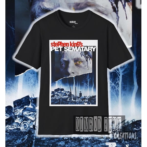 Pet Sematary Horror Movie 1989 T-Shirt Classic Scary Film Graphic Tee, Stephen King Horror Shirt, Halloween Gift for Horror Fans