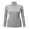 thumbnail image 1 of Women‘s Long Sleeve Rib Turtleneck Top Pullover Sweater L RED, 1 of 6