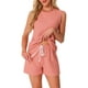 thumbnail image 1 of CONJUNTOS DE PIJAMA SIN MANGAS DE PUNTO WAFFLE PARA MUJER INSPIRE CHIC CON CAMISETA Y PANTALONES CORTOS 2XL ROSA, 1 of 6