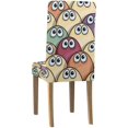 thumbnail image 4 of RYLABLUE Mignonne Beaucoup de Monstres Effrayés Colorés Housse de Chaise Extensible Housse de Protection pour Salle à Manger Hôtel Mariage Ensemble de 6, 4 of 5