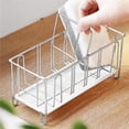 thumbnail image 2 of Organizador De Fregadero De Cocina Tallado, Soporte De Esponja Ajustable, Bandeja De Drenaje De Acero Inoxidable, Soporte De Cepillo Firme, Escurridor Simple Para Cocina De Interior Y Hogar Sweethay HA016359-00, 2 of 7
