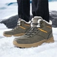 thumbnail image 3 of YOURDIARY Men's Ankle High Waterproof Hiking Boots Outdoor Snow Boots Trekking Trails Shoes Faux Fur Lining, 3 of 8