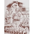 thumbnail image 2 of Unknown 25x32 Black Ornate Wood Framed with Double Matting Museum Art Print Titled - Negro Baseball, 2 of 4