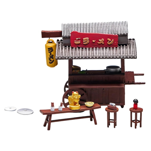 Bunblic 1/64 Ramen Shop Model Set Crafts Tiny Ornament Realistic High Precision Miniature Scene for Layout Sand Table Micro Landscape style B