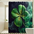 thumbnail image 4 of Hometravel Four Leaf Clover Design Waterproof Shower Curtain, Polyester Bathroom Decoration with Hooks, Decorative Curtain for Bath, Home, 180x180cm, Accessory, 4 of 6