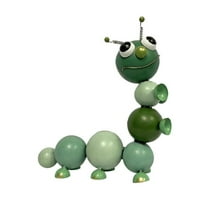 Continental Art Center 24187 Green Crawling Upward Metal Enameled Caterpillar Statue