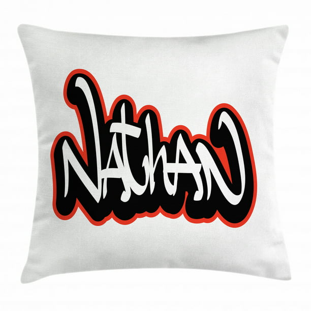 Nathan Throw Pillow Cushion Cover, Artistic Boys Name ...