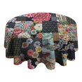 thumbnail image 4 of Pioneer Flower Floral Print Pattern Round Tablecloth 60"x60",Wrinkle Wipeable Table Cloth for Kitchen Dining Room Picnic Patio Party, 4 of 6