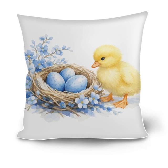 CaiYueKe Easter Blues Pillow Cover DIY Drawing Decor Cushion Case for Sofa Bed Chair Home Decoration Gift for Kids Adults Family Blank for Craft Activity
