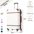 thumbnail image 2 of 28" Expandable Hardshell Lightweight Luggage, Single Vintage Hardshell Luggage with 360° Spinner Wheels & TSA-Approved Lock - White, 2 of 8