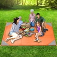 thumbnail image 6 of LNKOO Beach Blanket, Sand Free Picnic Blanket Water Resistant 79" x 55", Pocket Outdoor Blanket Compact Beach Mat with 4 Stakes& 1 Carabiner for Travel, Camping, Hiking, RV, 6 of 7