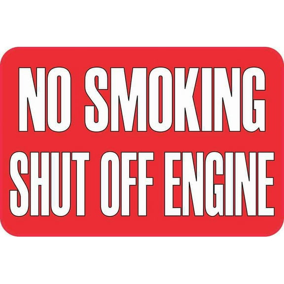 6in x 4in No Smoking Shut Off Engine Sticker