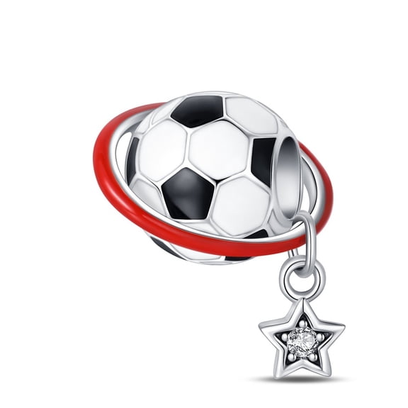 Football Beads Charm, Compatible with Most Bracelet, Charm for Bracelet
