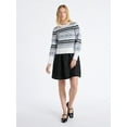 thumbnail image 2 of Free Assembly Women's and Women’s Plus Fair Isle Pullover Sweater with Tall Cuffs, Midweight, Sizes XS-4X, 2 of 6