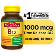 Nature Made Vitamin B12 1000 mcg Time Release Tablets, 180 Count