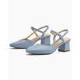 thumbnail image 3 of Women's Slingback Chunky Low Heels Closed Square Toe Heel Wedding Party Dress Pumps Shoes, 3 of 4