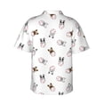 thumbnail image 3 of Daiia Bbaseball Dog Hawaiian Shirt for Men Gentle Cotton Regular Short Sleeve Casual-Small, 3 of 9