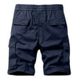 thumbnail image 3 of JTieacloth Lightweight Shorts for Men Men's Casual Cargo Shorts Stretch Waist Shorts Summer Beach Work Shorts 4 Pocket Style Three,Blue, 3 of 3