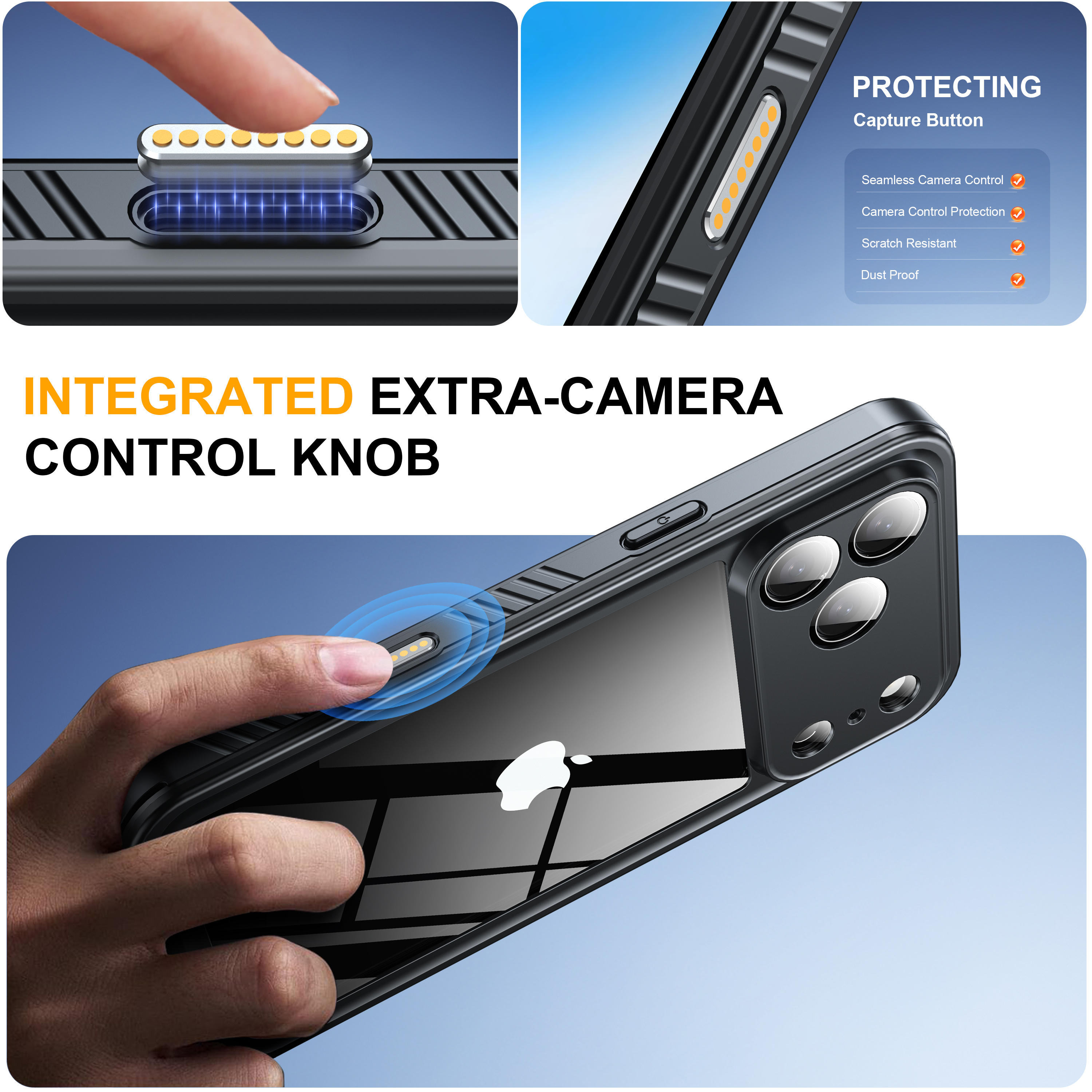 ANTSHARE for iPhone 17 Pro Max Case, Waterproof Built-in Screen Protector, [Full Body Shockproof] [Dustproof] [IP68 Underwater] Phone Case for iPhone 17 Pro Max- Black